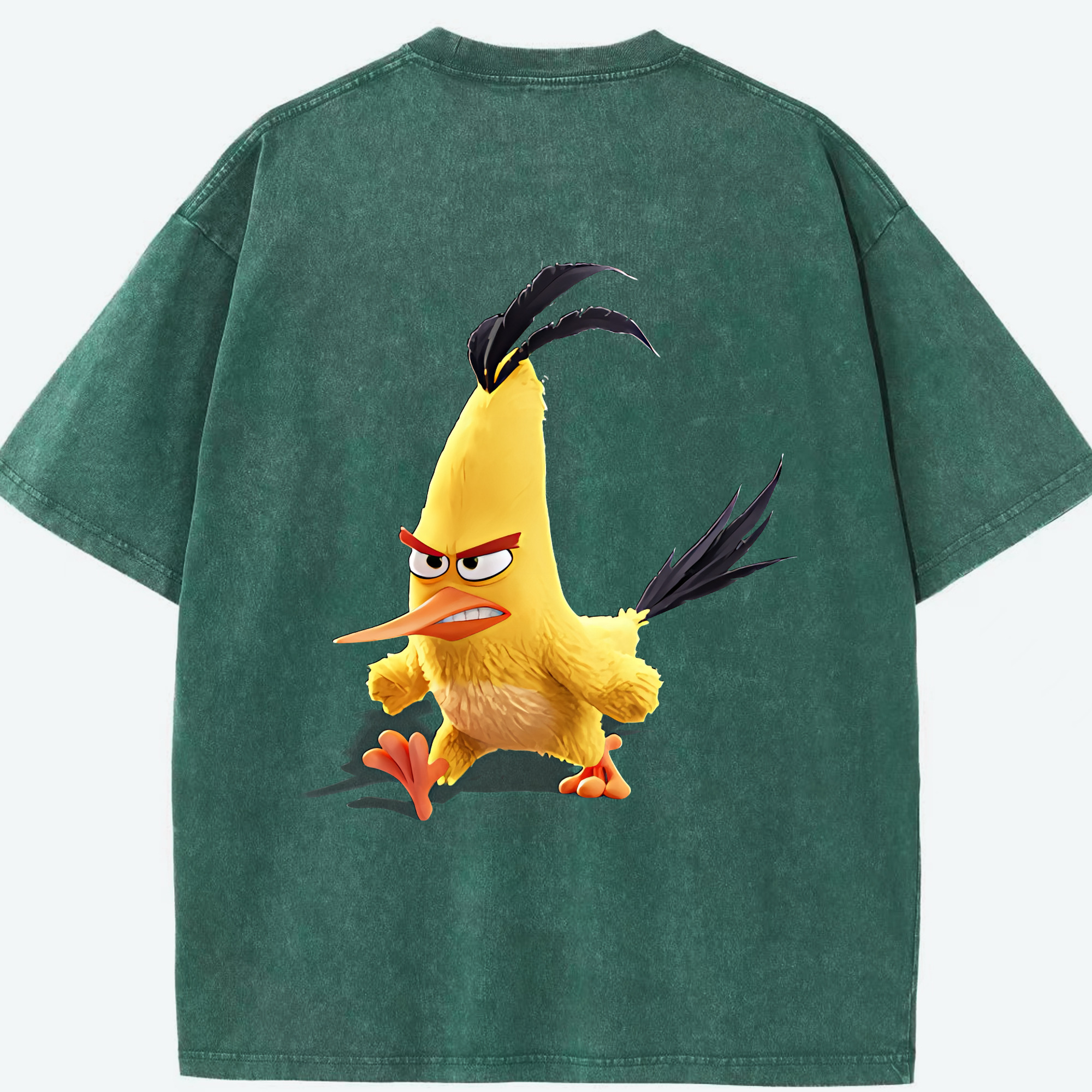 （画像用） Angry Birds アングリーバード 綿100% ヴィンテージ風 半袖Tシャツ（背面プリント）